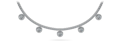Captivating Diamond Tennis Lab - Grown Diamond Necklace with 8.53 ct.(finished) 1mm, 2.2mm, 4.5mm - Luxury Time NYC