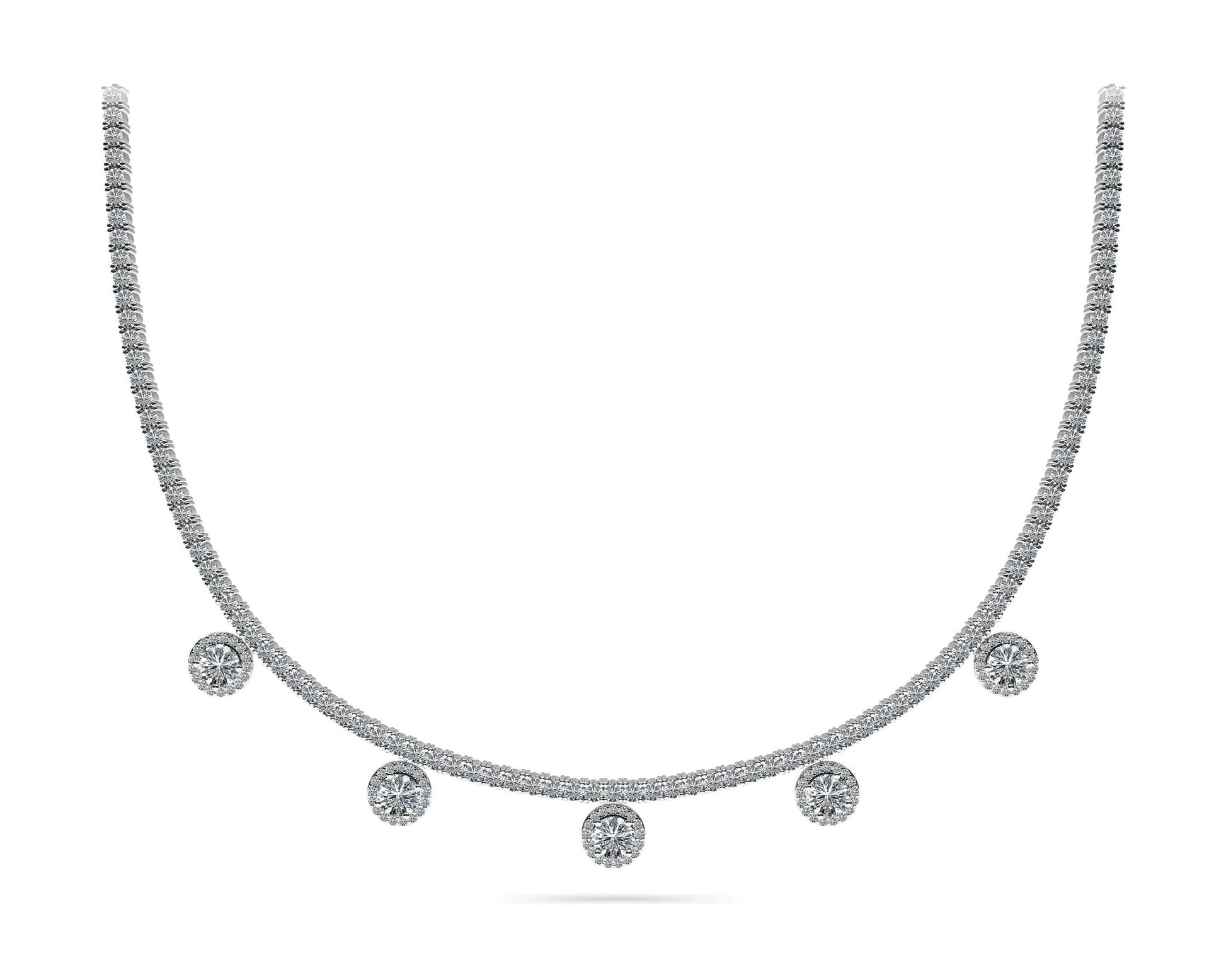 Captivating Diamond Tennis Lab - Grown Diamond Necklace with 8.53 ct.(finished) 1mm, 2.2mm, 4.5mm - Luxury Time NYC