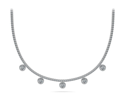 Captivating Diamond Tennis Lab - Grown Diamond Necklace with 8.53 ct.(finished) 1mm, 2.2mm, 4.5mm - Luxury Time NYC