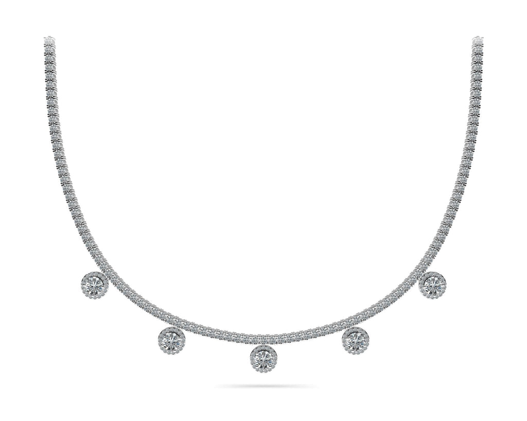 Captivating Diamond Tennis Lab - Grown Diamond Necklace with 8.53 ct.(finished) 1mm, 2.2mm, 4.5mm - Luxury Time NYC