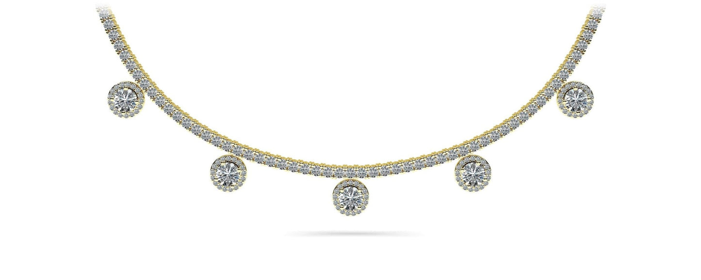 Captivating Diamond Tennis Lab - Grown Diamond Necklace with 8.53 ct.(finished) 1mm, 2.2mm, 4.5mm - Luxury Time NYC