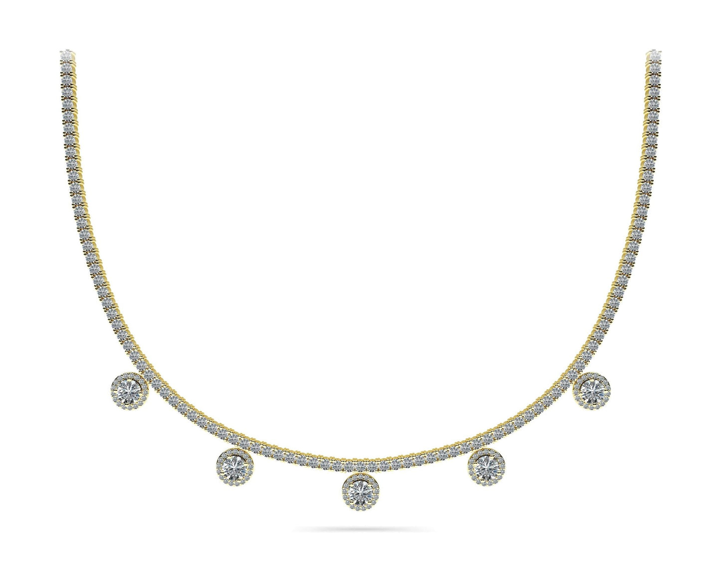 Captivating Diamond Tennis Lab - Grown Diamond Necklace with 8.53 ct.(finished) 1mm, 2.2mm, 4.5mm - Luxury Time NYC