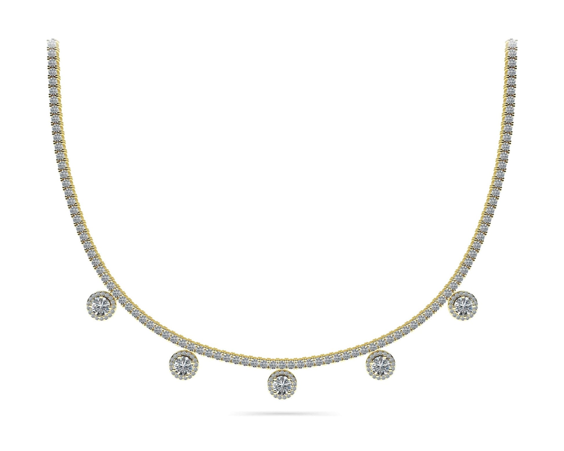 Captivating Diamond Tennis Lab - Grown Diamond Necklace with 8.53 ct.(finished) 1mm, 2.2mm, 4.5mm - Luxury Time NYC