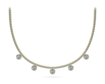 Captivating Diamond Tennis Lab - Grown Diamond Necklace with 8.53 ct.(finished) 1mm, 2.2mm, 4.5mm - Luxury Time NYC