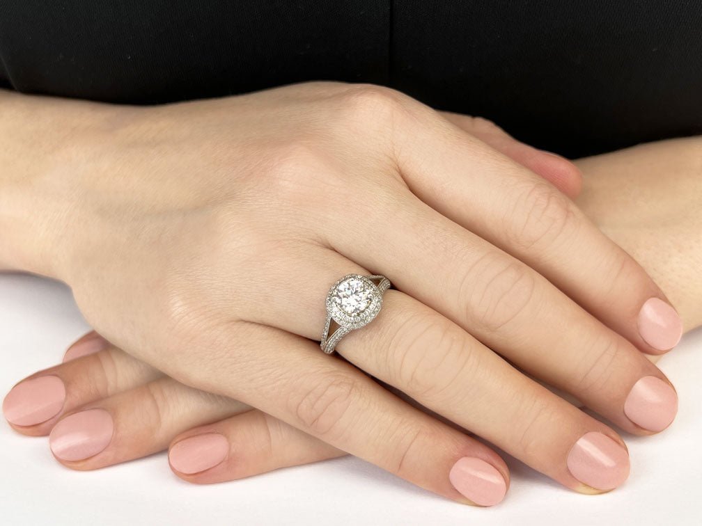 Captivating Double Halo Lab - Grown Diamond Engagement Ring with 1.33 ct. (0.50 ct. center diamond) - Luxury Time NYC