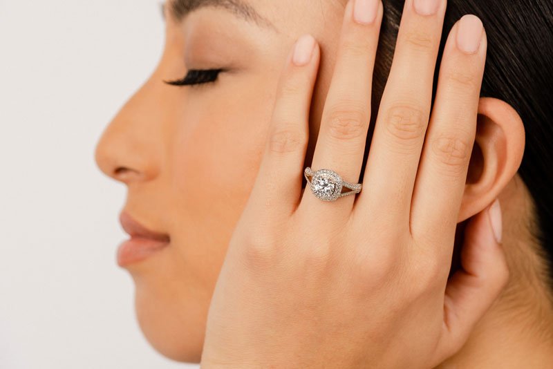 Captivating Double Halo Lab - Grown Diamond Engagement Ring with 1.33 ct. (0.50 ct. center diamond) - Luxury Time NYC