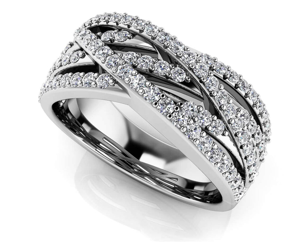 Captivating Woven Band Anniversary Diamond Ring with 0.65 ct.(finished) 1.1mm - Luxury Time NYC