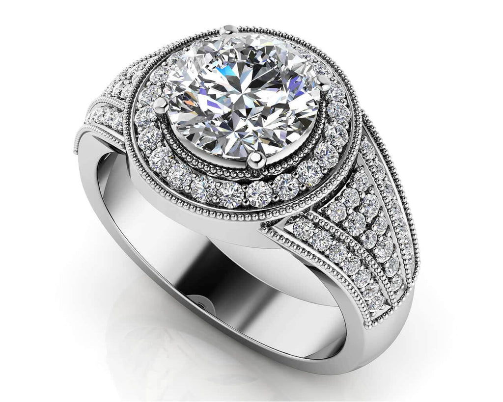 Cascading Diamond Engagement Ring with 1.58 ct. (0.75 ct. center diamond) - Luxury Time NYC