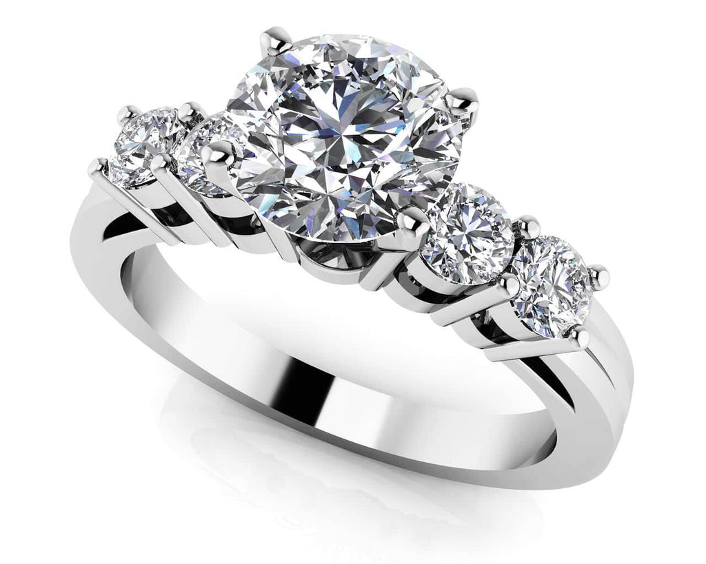 Channel Band Diamond Engagement Ring with 1.03 ct. (0.75 ct. center diamond) - Luxury Time NYC