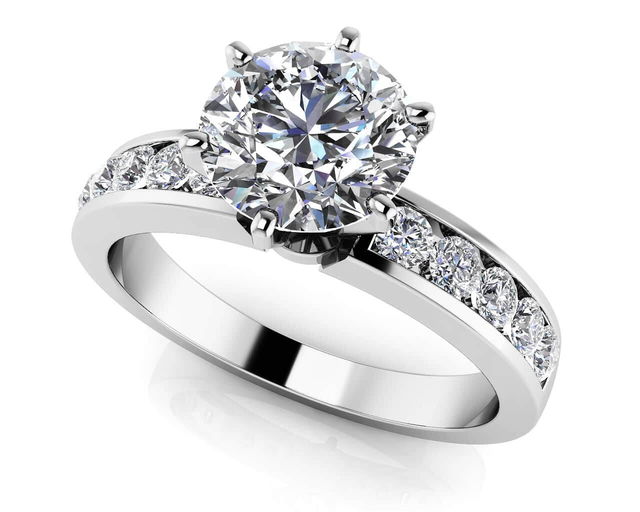 Channel Band Diamond Ring Diamond with 1.72 ct. (1.50 ct. center diamo ...
