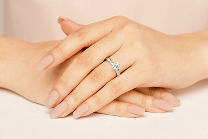 Channel Belt Diamond Engagement Ring with 0.62 ct. (0.50 ct. center diamond) - Luxury Time NYC