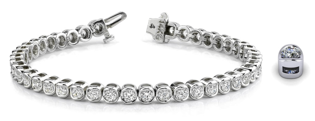 Channel Set Round Diamond Tennis Bracelet with 0.99 ct.(finished) 1.6mm - Luxury Time NYC