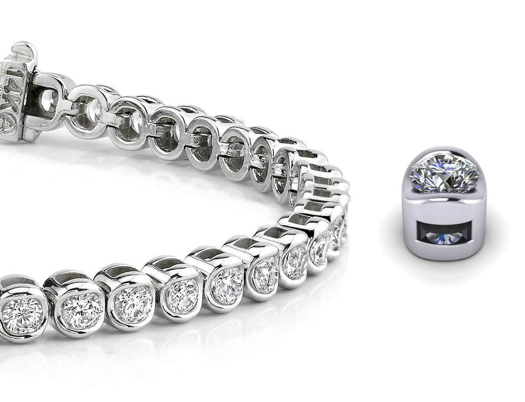 Channel Set Round Diamond Tennis Bracelet with 3.87 ct.(finished) 2.9mm - Luxury Time NYC