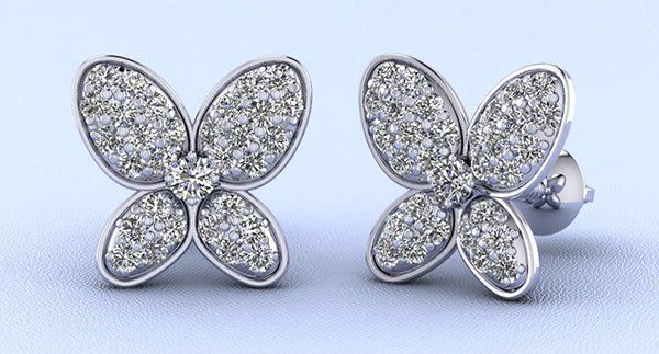 Charming Butterfly Diamond Lab - Grown Diamond Studs with 0.33 ct.(finished) 1mm, 1.5mm - Luxury Time NYC