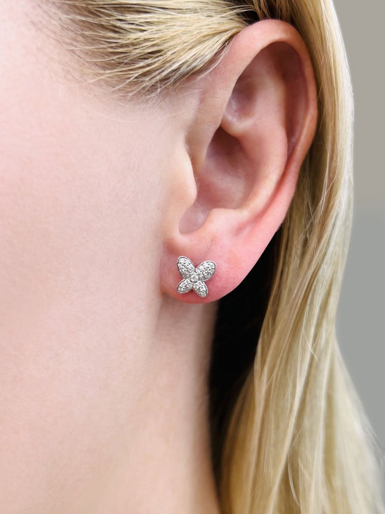 Charming Butterfly Diamond Lab - Grown Diamond Studs with 0.33 ct.(finished) 1mm, 1.5mm - Luxury Time NYC