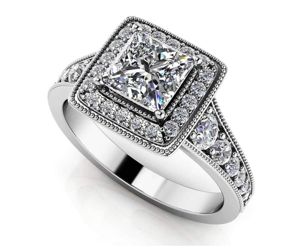 Charming Princess Diamond Engagement Ring with 1.07 ct. (0.50 ct. center diamond) - Luxury Time NYC