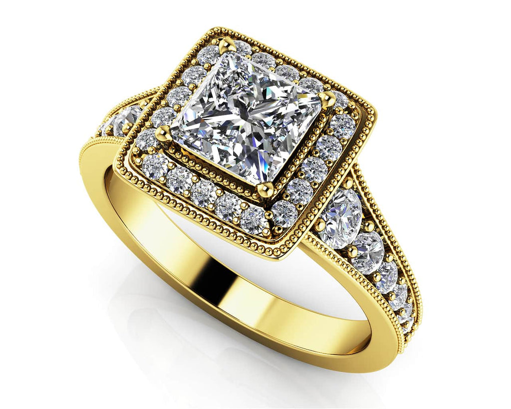 Charming Princess Diamond Engagement Ring with 1.82 ct. (1.25 ct. center diamond) - Luxury Time NYC