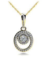 Load image into Gallery viewer, Circle And Oval Diamond Pendant with 1.33 ct.(finished) 1.1mm, 1.4mm, 5.5mm - Luxury Time NYC