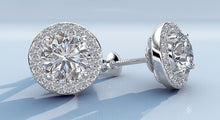 Load image into Gallery viewer, Circle Designer Diamond Stud Earrings with 1.22 ct. (2X0.50 ct. center diamonds) - Luxury Time NYC