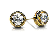 Load image into Gallery viewer, Circle Housed Diamond Stud Earrings with 0.21 ct.(finished) 3mm - Luxury Time NYC