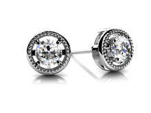 Load image into Gallery viewer, Circle Housed Diamond Stud Earrings with 0.50 ct.(finished) 4 mm - Luxury Time NYC