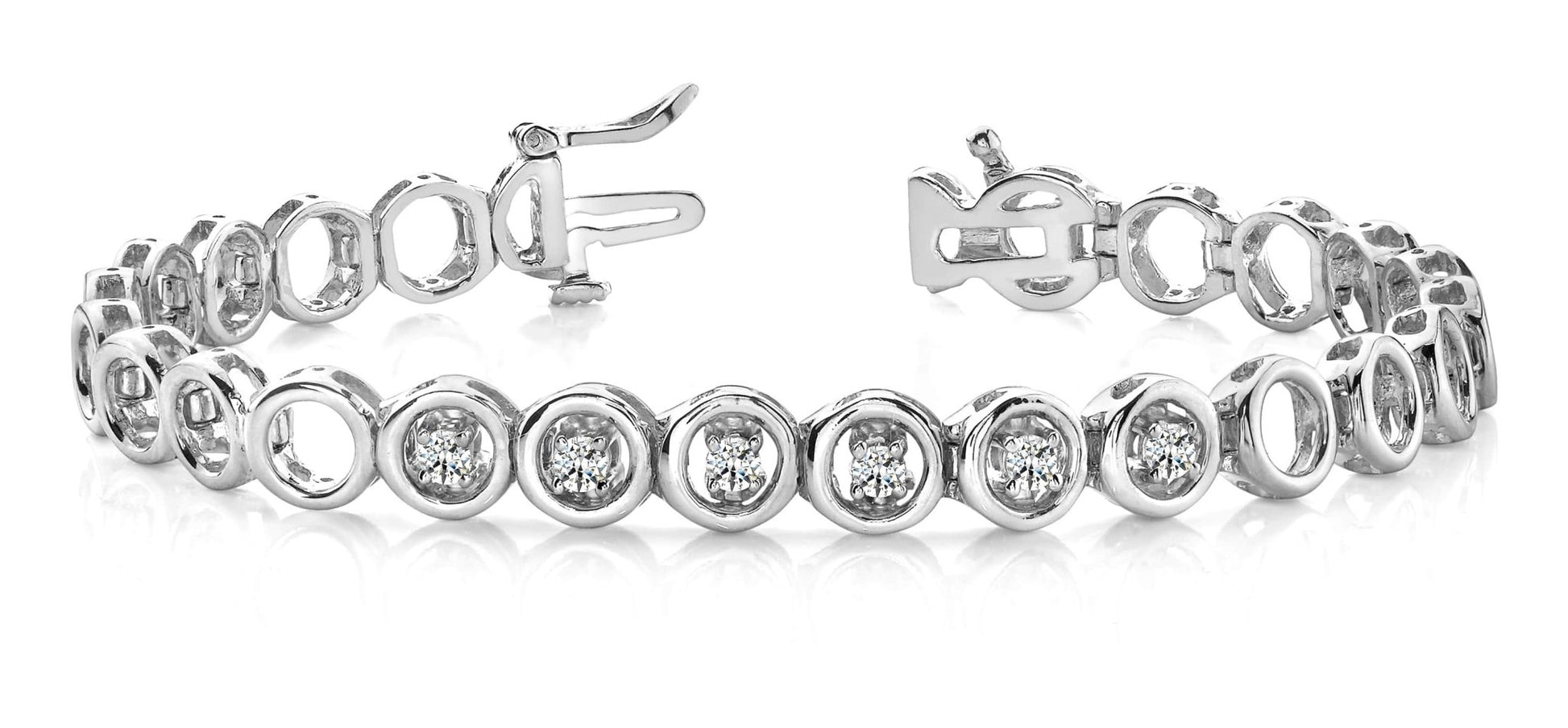 Circle Link Diamond Bracelet with 0.78 ct.(finished) 3.25mm - Luxury Time NYC