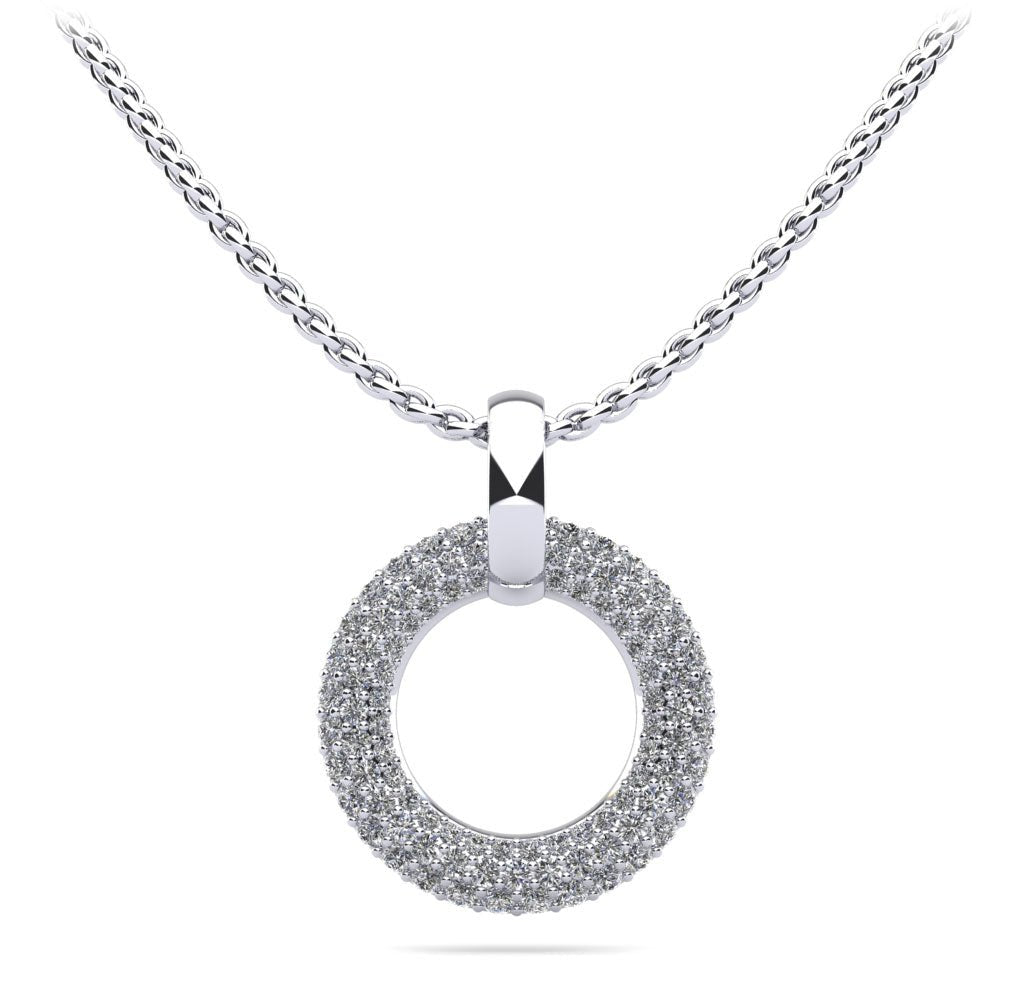 Circle of Life Diamond Pendant with 0.96 ct.(finished) 1.1mm, 1.3mm, 1.5mm - Luxury Time NYC