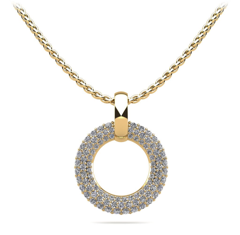 Circle of Life Diamond Pendant with 0.96 ct.(finished) 1.1mm, 1.3mm, 1.5mm - Luxury Time NYC