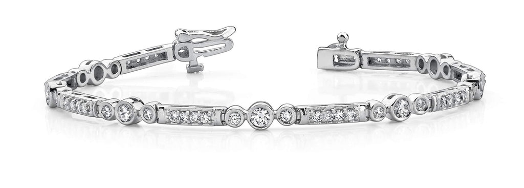 Circle Square Diamond Bracelet with 1.97 ct.(finished) 1.75mm, 2mm, 3mm - Luxury Time NYC