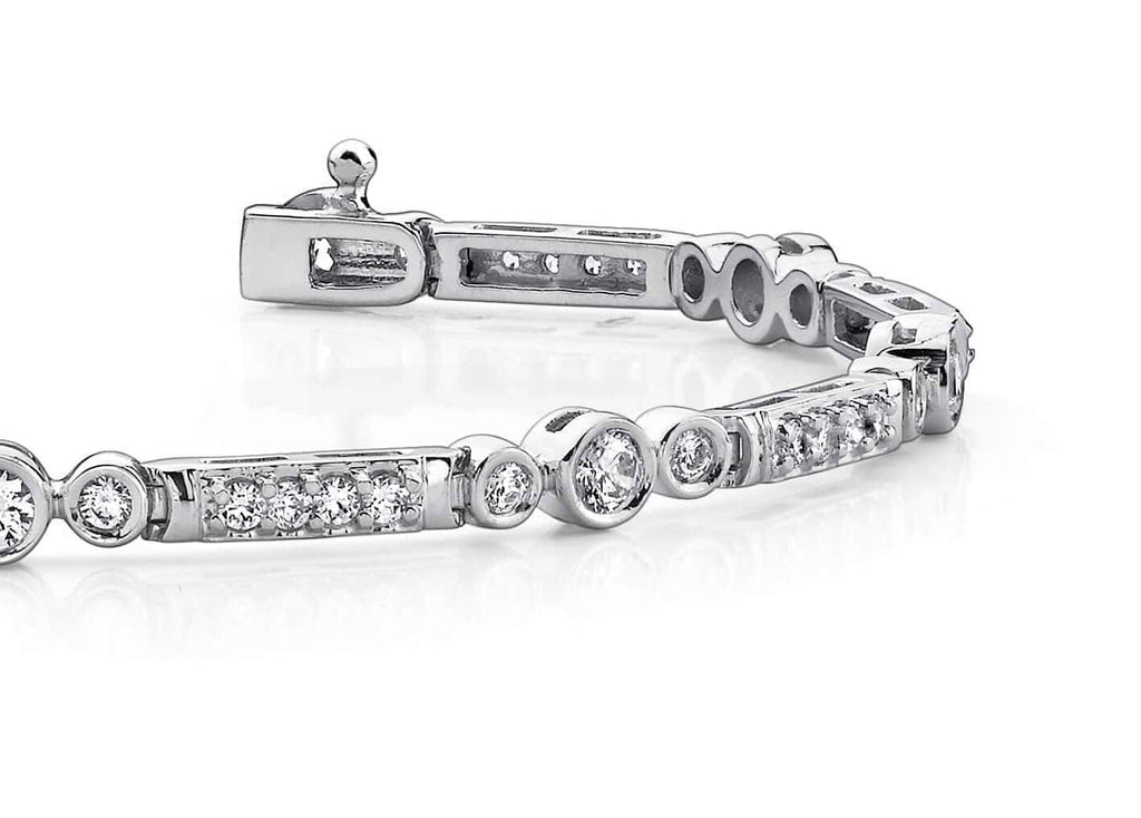 Circle Square Diamond Bracelet with 1.97 ct.(finished) 1.75mm, 2mm, 3mm - Luxury Time NYC