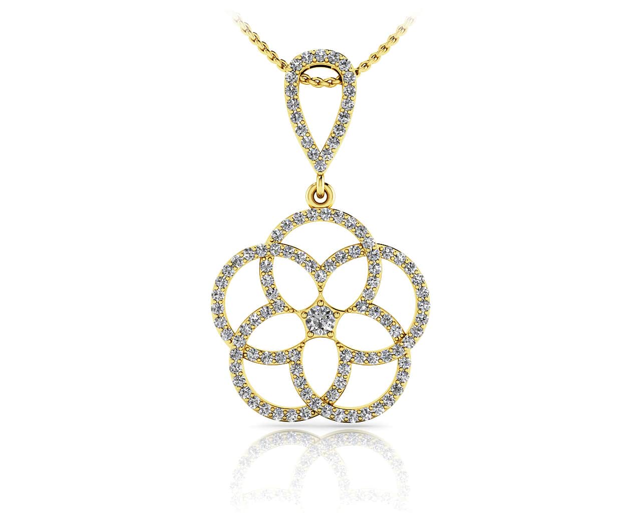 Circles Of Love Diamond Pendant with 1.12 ct.(finished) 1.2mm, 1.3mm, 3mm - Luxury Time NYC