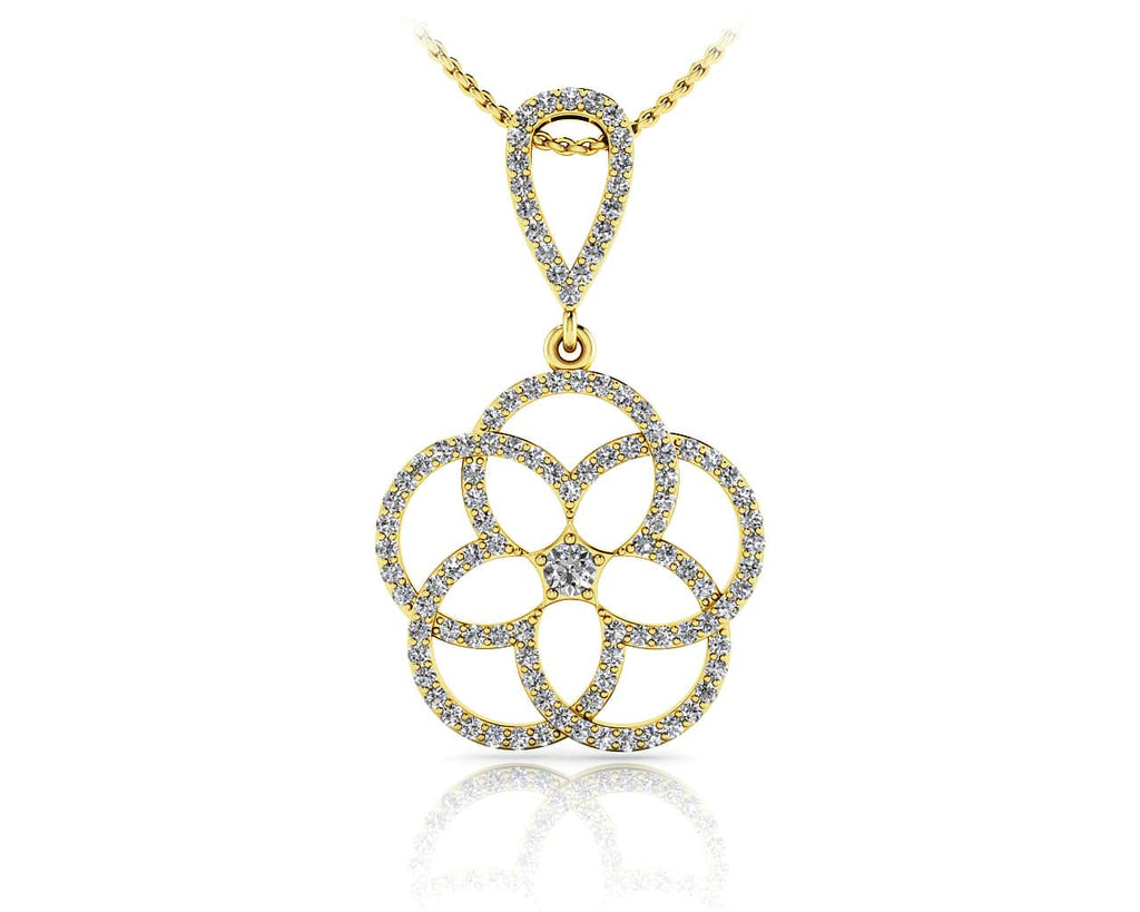 Circles Of Love Diamond Pendant with 1.12 ct.(finished) 1.2mm, 1.3mm, 3mm - Luxury Time NYC