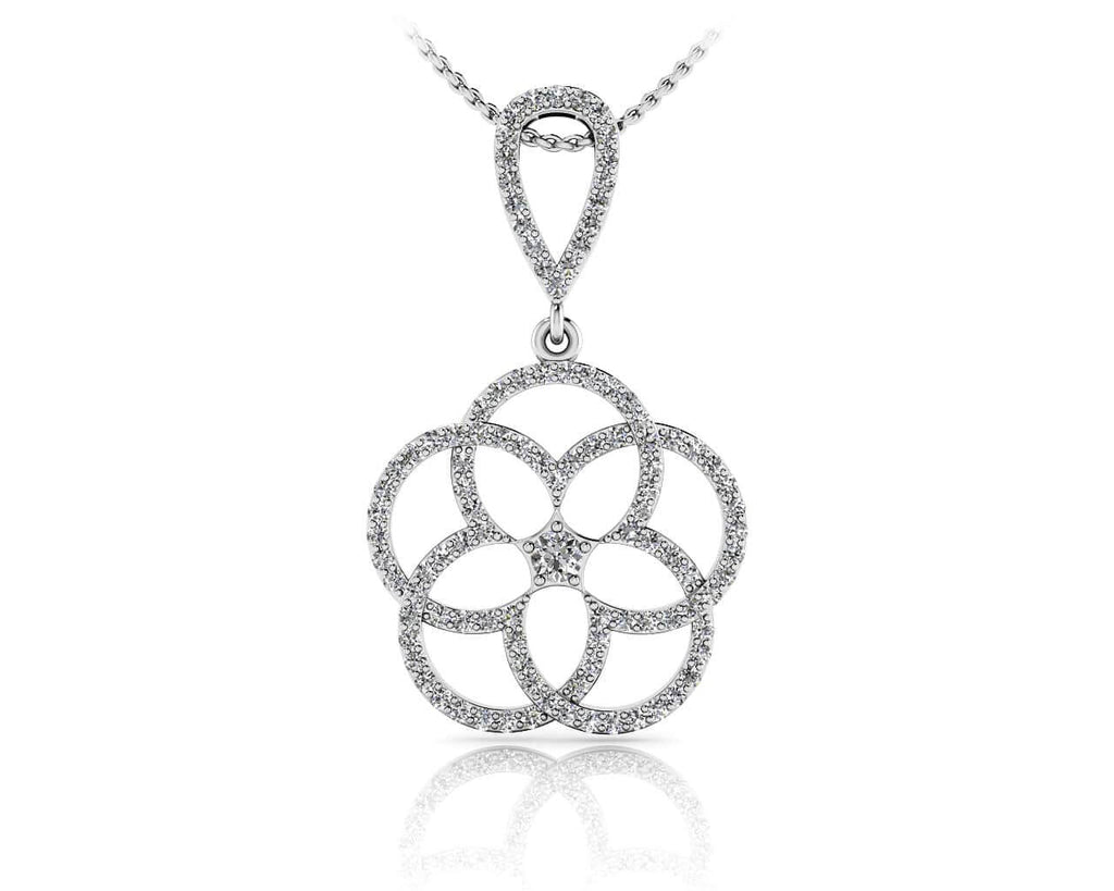 Circles Of Love Diamond Pendant with 1.12 ct.(finished) 1.2mm, 1.3mm, 3mm - Luxury Time NYC