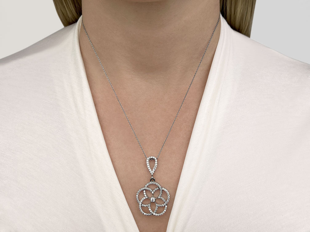 Circles Of Love Lab - Grown Diamond Pendant with 1.12 ct.(finished) 1.2mm, 1.3mm, 3mm - Luxury Time NYC