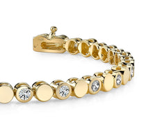 Load image into Gallery viewer, Classic Alternating Circle And Diamond Bracelet with 0.96 ct.(finished) 2.25mm - Luxury Time NYC