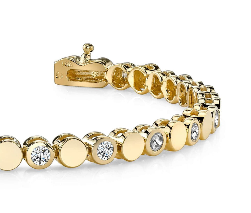 Classic Alternating Circle And Lab - Grown Diamond Bracelet with 0.96 ct.(finished) 2.25mm - Luxury Time NYC