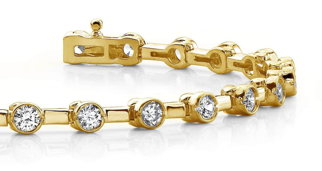 Classic Column Link Bezel Set Diamond Bracelet with 3.00 ct.(finished) 3.2mm - Luxury Time NYC