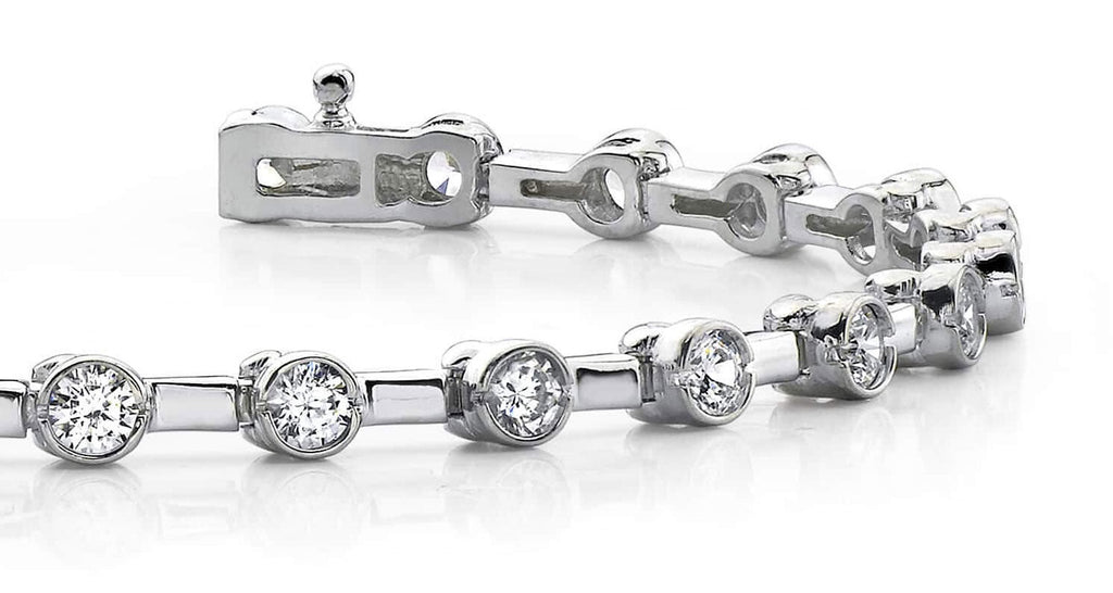 Classic Column Link Bezel Set Lab - Grown Diamond Bracelet with 1.02 ct.(finished) 2mm - Luxury Time NYC