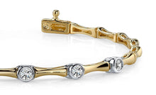 Load image into Gallery viewer, Classic Column Link Five Diamond Bracelet with 0.50 ct.(finished) 3mm - Luxury Time NYC