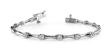 Load image into Gallery viewer, Classic Column Link Five Diamond Bracelet with 0.50 ct.(finished) 3mm - Luxury Time NYC