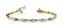 Load image into Gallery viewer, Classic Column Link Five Diamond Bracelet with 0.50 ct.(finished) 3mm - Luxury Time NYC