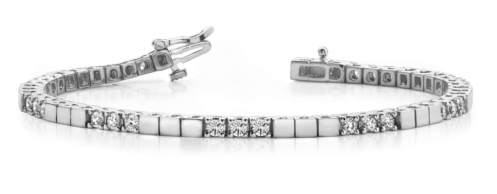 Classic Diamond Block Harmony Diamond Tennis Bracelet with 1.05 ct.(finished) 2.0mm - Luxury Time NYC