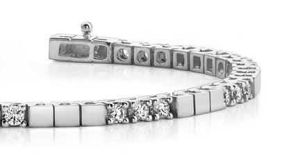 Classic Diamond Block Harmony Diamond Tennis Bracelet with 3.12 ct.(finished) 3.25mm - Luxury Time NYC