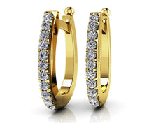 Load image into Gallery viewer, Classic Diamond Hoop Earrings with 0.27 ct.(finished) 1.5mm - Luxury Time NYC