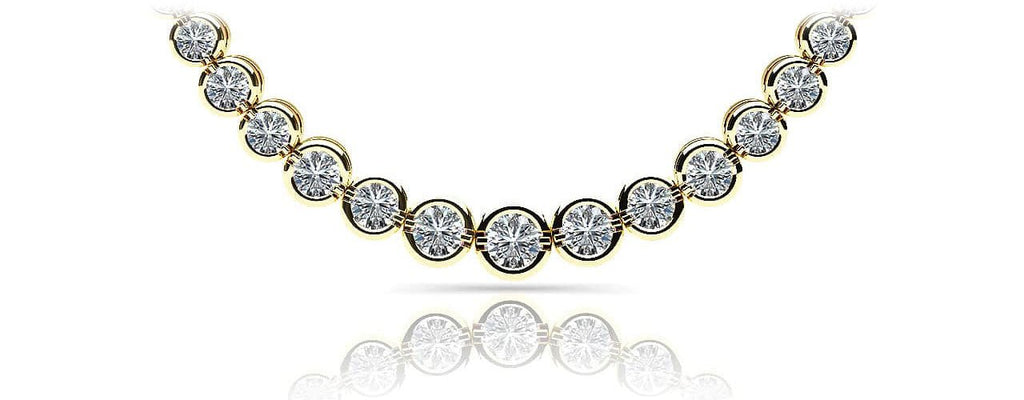 Classic Diamond Strand Necklace With Shiny Diamond Links with 1.99 ct.(finished) - Luxury Time NYC