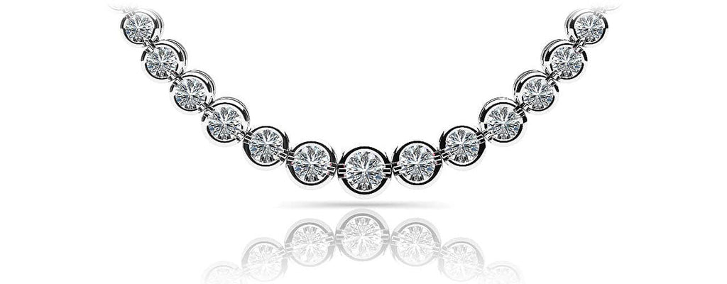 Classic Diamond Strand Necklace With Shiny Diamond Links with 1.99 ct.(finished) - Luxury Time NYC