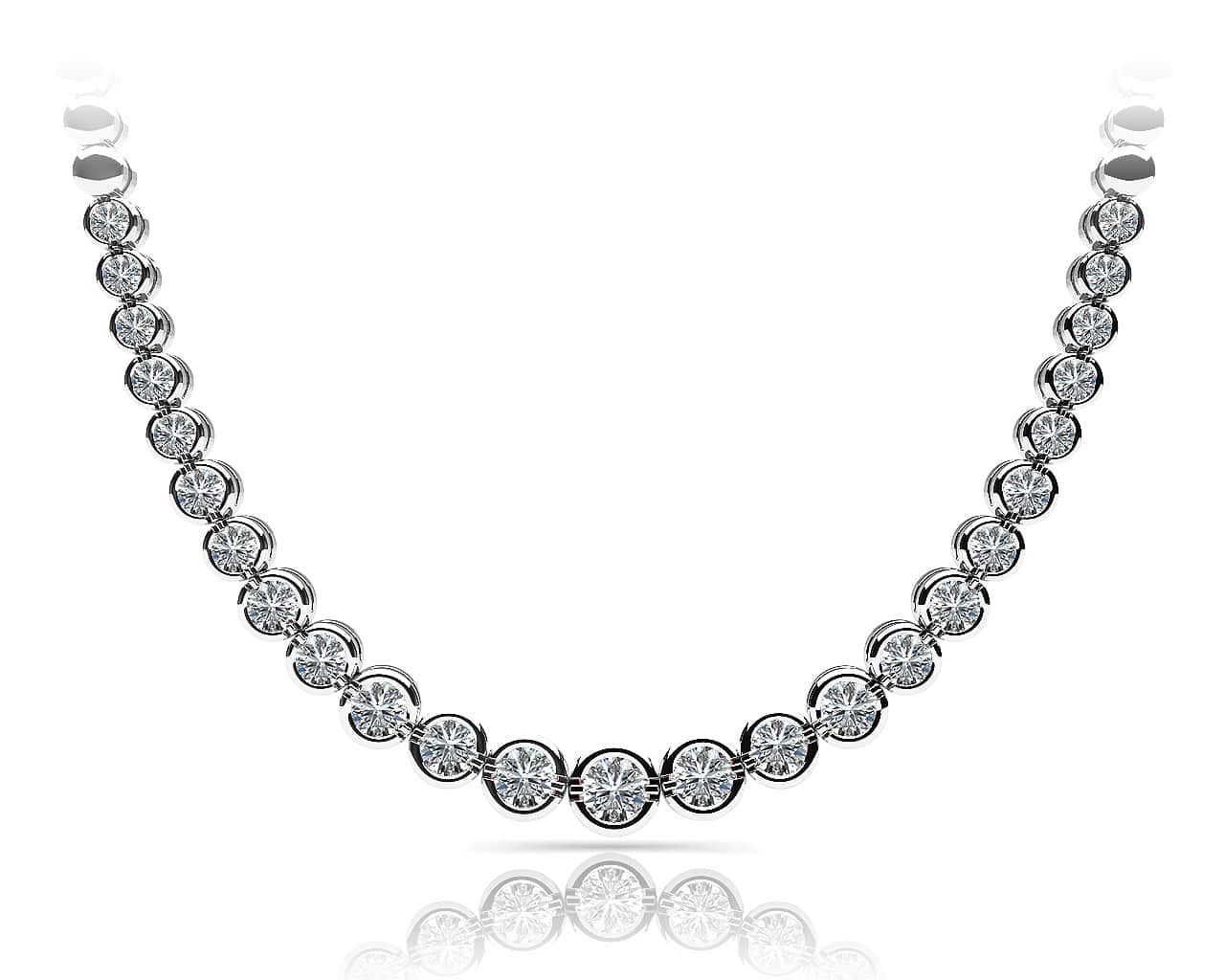 Classic Diamond Strand Necklace With Shiny Diamond Links with 5.05 ct.(finished) - Luxury Time NYC