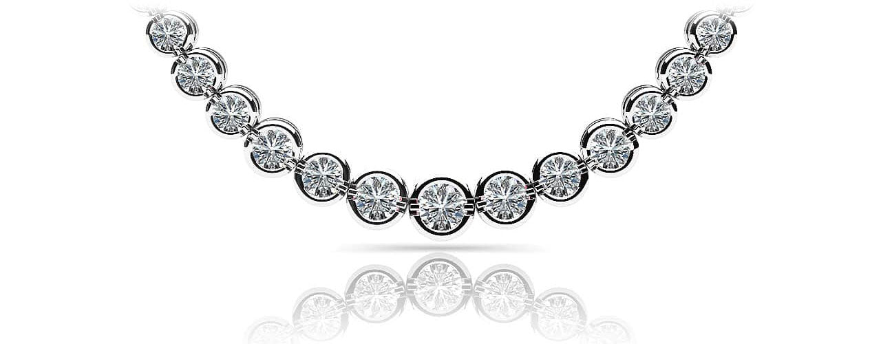 Classic Diamond Strand Necklace With Shiny Diamond Links with 5.05 ct.(finished) - Luxury Time NYC