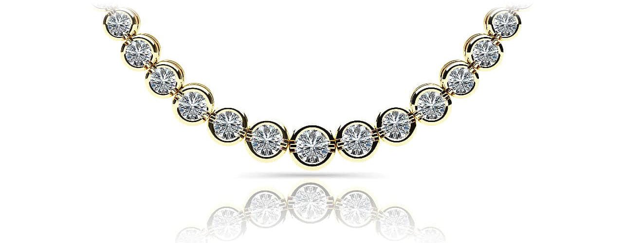Classic Diamond Strand Necklace With Shiny Links Lab - Grown Diamond with 4.00 ct.(finished) - Luxury Time NYC