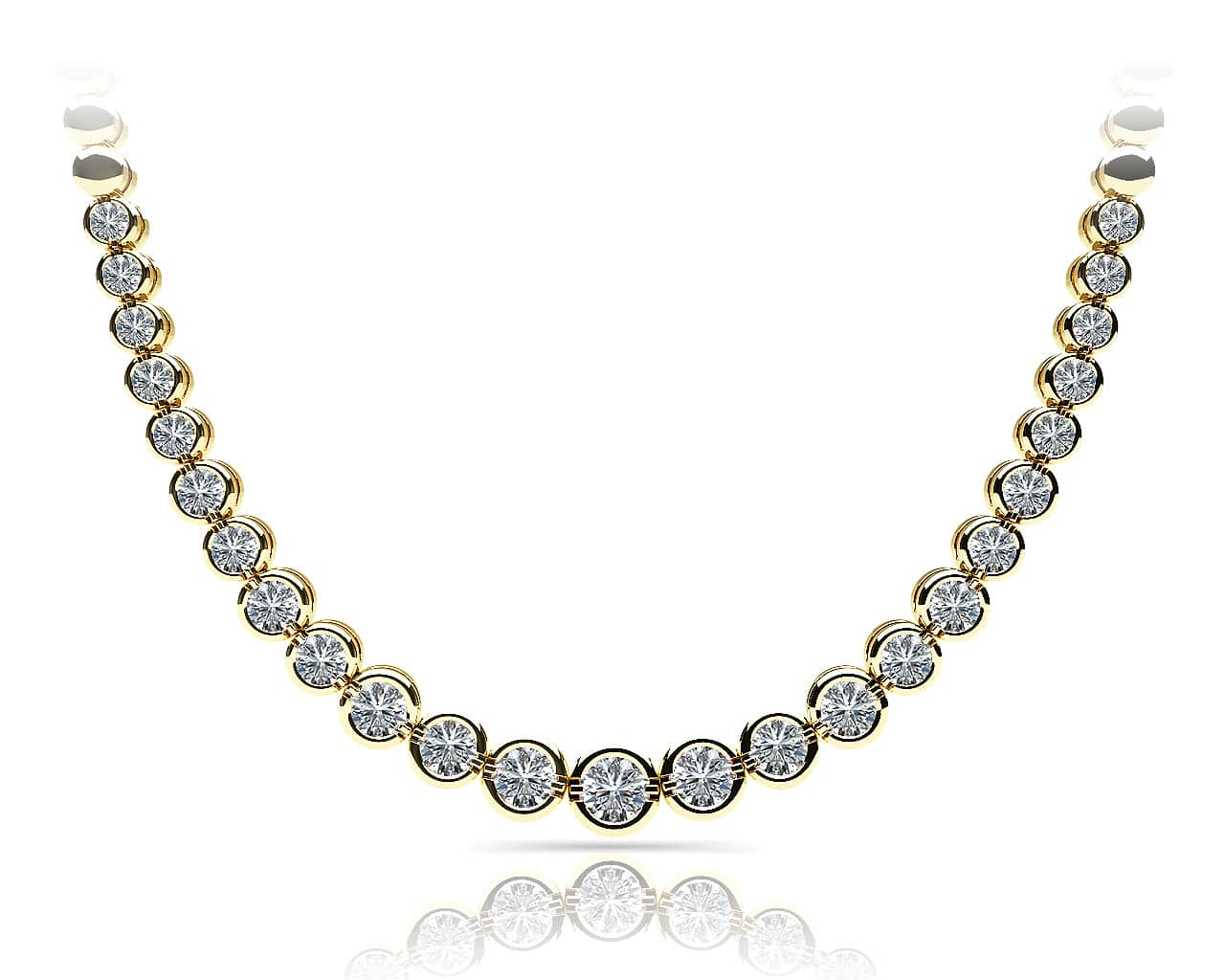Classic Diamond Strand Necklace With Shiny Links Lab - Grown Diamond with 4.00 ct.(finished) - Luxury Time NYC